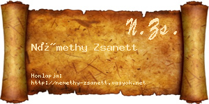 Némethy Zsanett névjegykártya